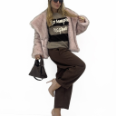 pantalone modello balloon alcantara